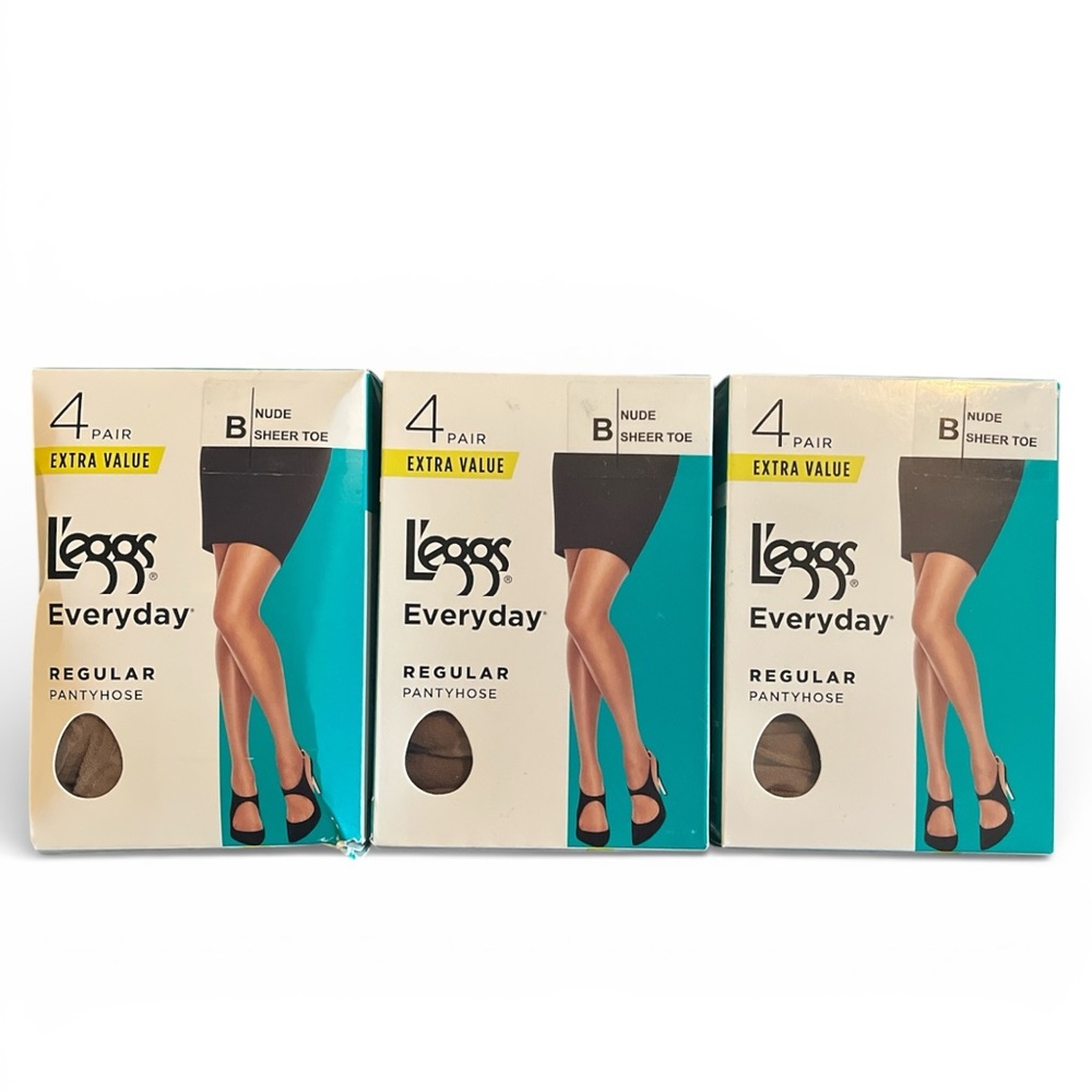 Bundle of 3: 4 Pack L’eggs Everyday Regular Pantyhose - 12 pair total